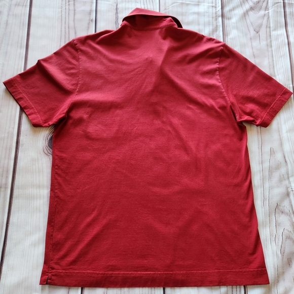 Ballantyne Italian Designer Polo Shirt Red 100% Cotton | Men's Size L - Picture 4 of 8
